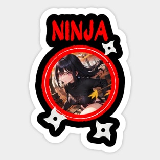 Ninja Target Love Cute Anime Girl Sticker